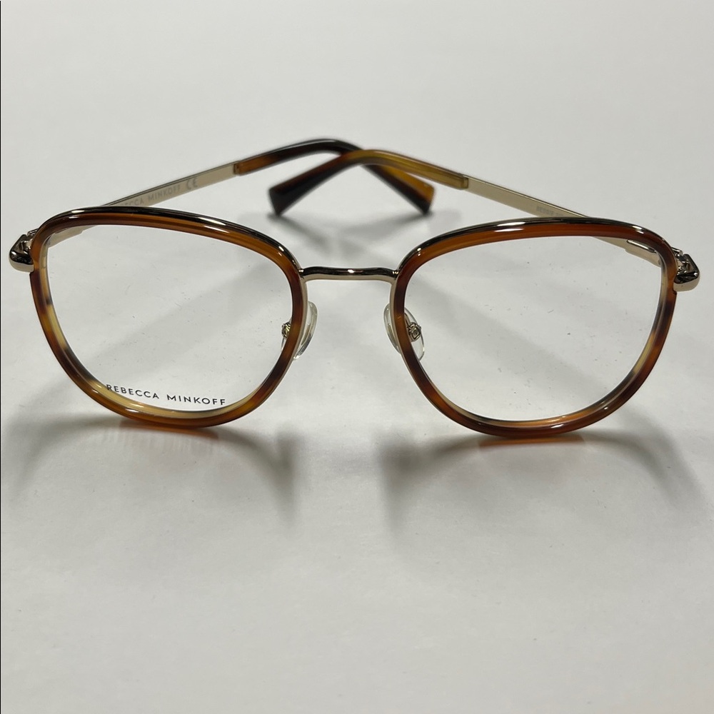 REBECCA MINKOFF NWOT "Bessie 2G" 51-20-140 Tortoise Modern Square Glass Frame